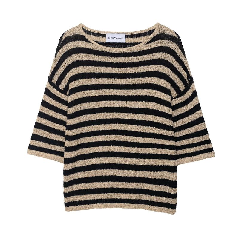 Za Autumn New Women Clothes 2025 Western Style Versitile Fashion Laminated Cut Knitted Top 8779628