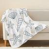 Soft Cozy Flannel Blanket, Solid Color Ocean-Themed, Warm Throw for Home Decor, Christmas & Halloween, Casual Indoor Use