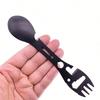 10-in-1 Multi-Functional Spork: Stainless Steel Portable Utensil Spoon, Can Opener, Serrated Knife, Wrench, Direction Indicator