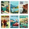 Lago Di Como Lago Di Garda Vintage Travel Poster Lake Garda Italy Vintage Minimal Retro Travel Metal Wall Cave Tin Sign Poster
