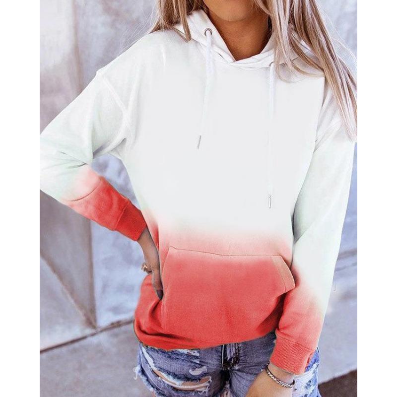 Jaro Podzim Barevně blokovaná Tištěná 3D Módní Ležérní Mikina s kapucí Mikiny a Mikiny (Ženy)