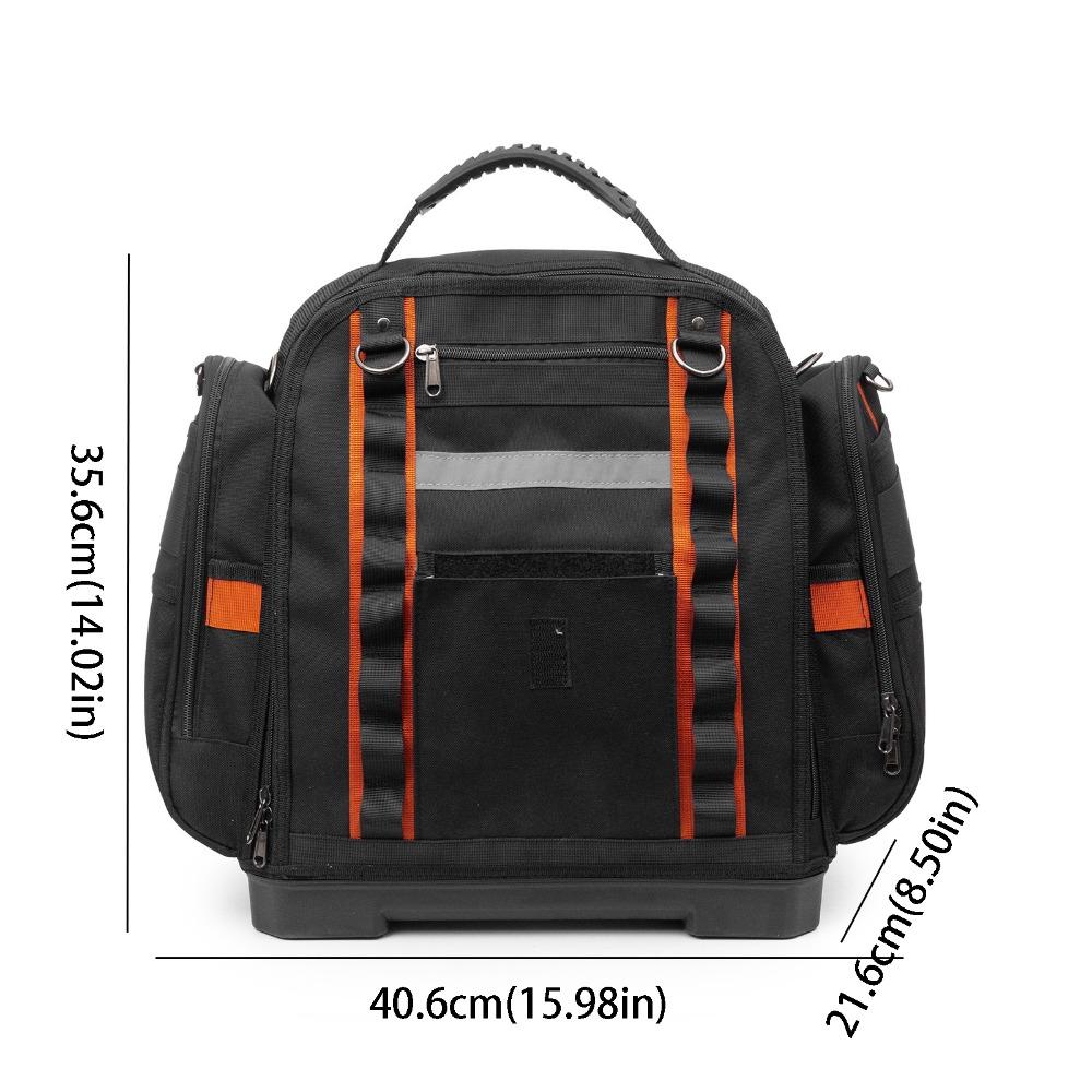 

Durable Heavy Duty Tool Bag Adjustable Strap Oxford Material Organizer Case Thickened Wear-Resistant Portable Storage Work Use чёрный