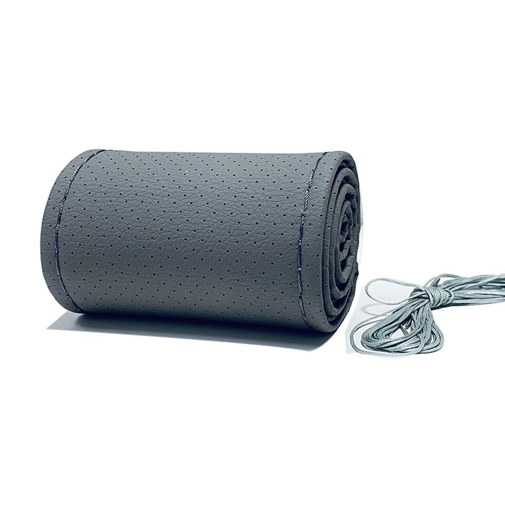 

Чехол на руль автомобиля, иглы и плетеная нить, чехлы из искусственной кожи, автомобильные чехлы, 3 цвета, мягкая текстура «сделай сам», мягкие автоаксессуары серый