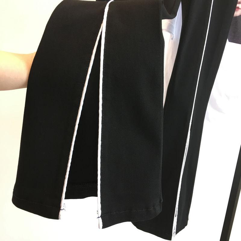 Spring and Autumn Women's Pants Casual Elastic Waist Look Thin and Contrast Three-dimensional Slim Stretch Flared Pants with Slits