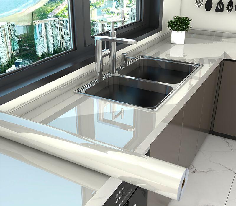 Wall Adhesive Wallpaper for Kitchen Marble Pattern Oil-proof Stickers Kitchen Stove PVC Wallpaper Home Decor Waterproof Film