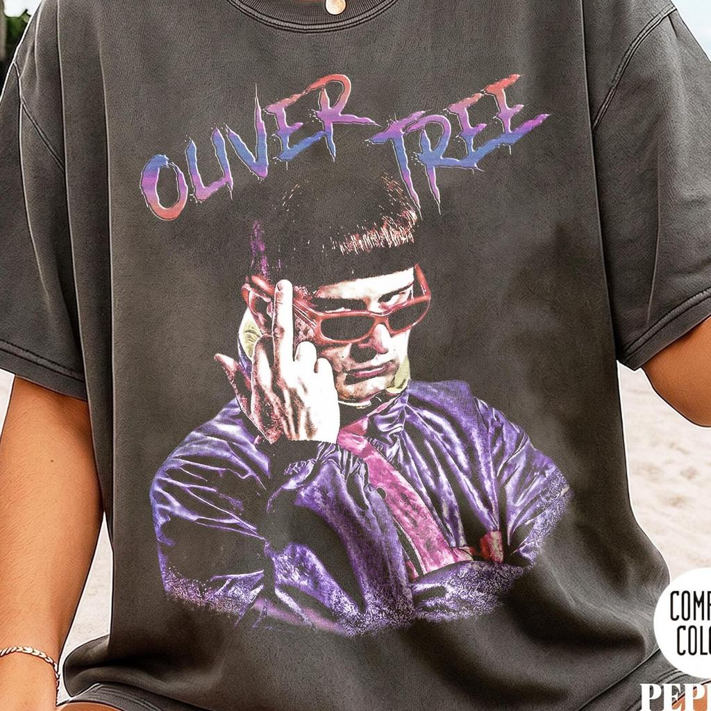 Maglietta Divertente Oliver Tree Comfort Colors®, T-shirt Grafica Y2K, Maglietta Retrò Oliver Tree, T-shirt Musica Alternativa, Merch Musicale Ispirato al Vintage