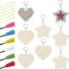 8pcs/set Wooden Heart-shaped Cross Stitch Kits Cross Stitching Keyrings Wooden Sewing Kit for Embroidery Kit Cross Stitch Decor