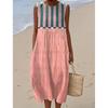 Summer new sleeveless pocket casual printing temperament long dress dress slim dress