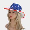 Hot Sale American Independence Day Flag Pattern Cowboy Hat Western Style Fashion Shade Manama Hat