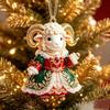 Shining Goat Hanging Ornament 2D Flat  Embossed Pattern Goat Bag Charm For Festive Occasions Gifts