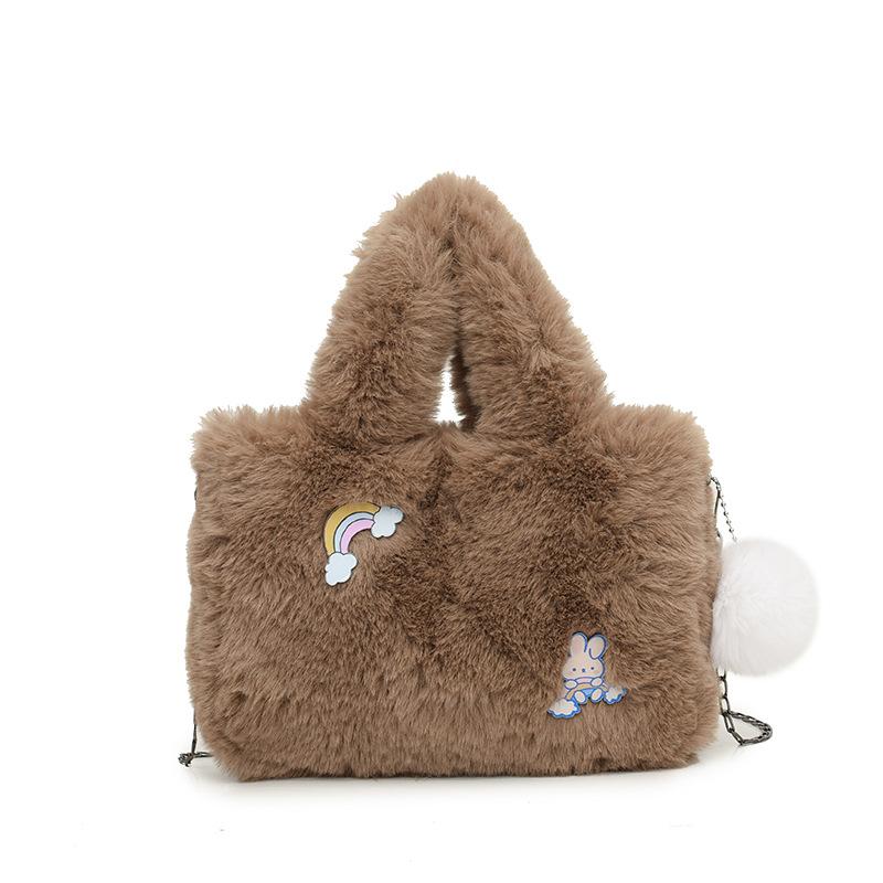Cute handbag bag autumn and winter new plush chain shoulder bag foreign girl hair bag crossbody bucket bag