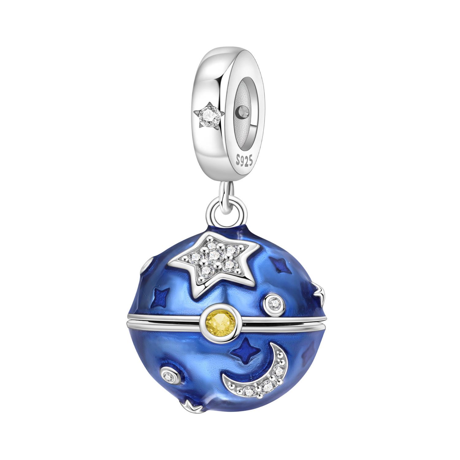 

Orstarry Exquisite 925 Silver Adjustable Planet Pendant Beads Pendants Bracelet Charm Jewelry Party DIY Trendy Gift