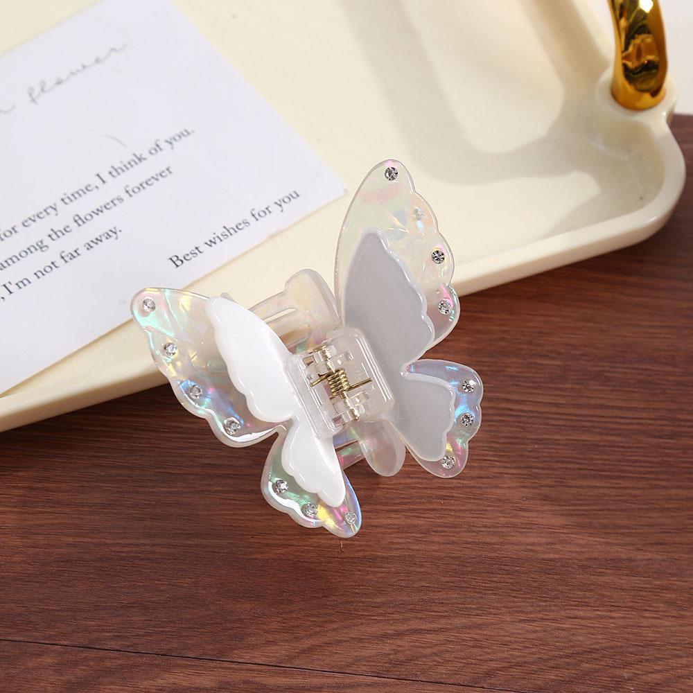 Französische süße koreanische Schmetterlings-Haarnadel – Acryl & Acetat Hai-Clip für Pferdeschwänze