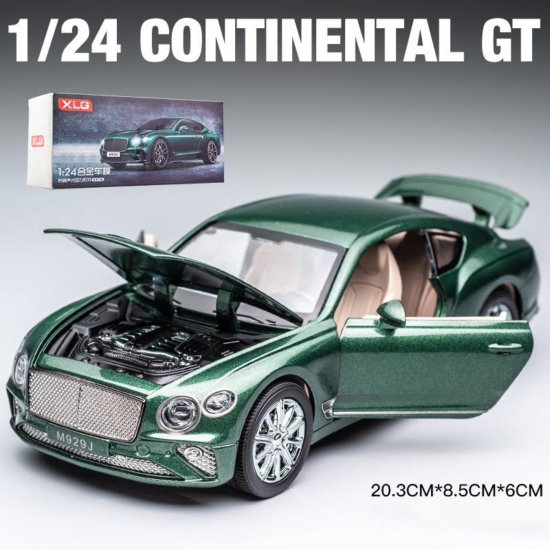 

Масштаб 1/24 Bentley Continental GT, литая под давлением модель автомобиля, игрушечный автомобиль с откатным механизмом, звуком и светом для детей, коллекция подарков для мальчиков и девочек 1/24-20.3x8.5x6cm зелёный