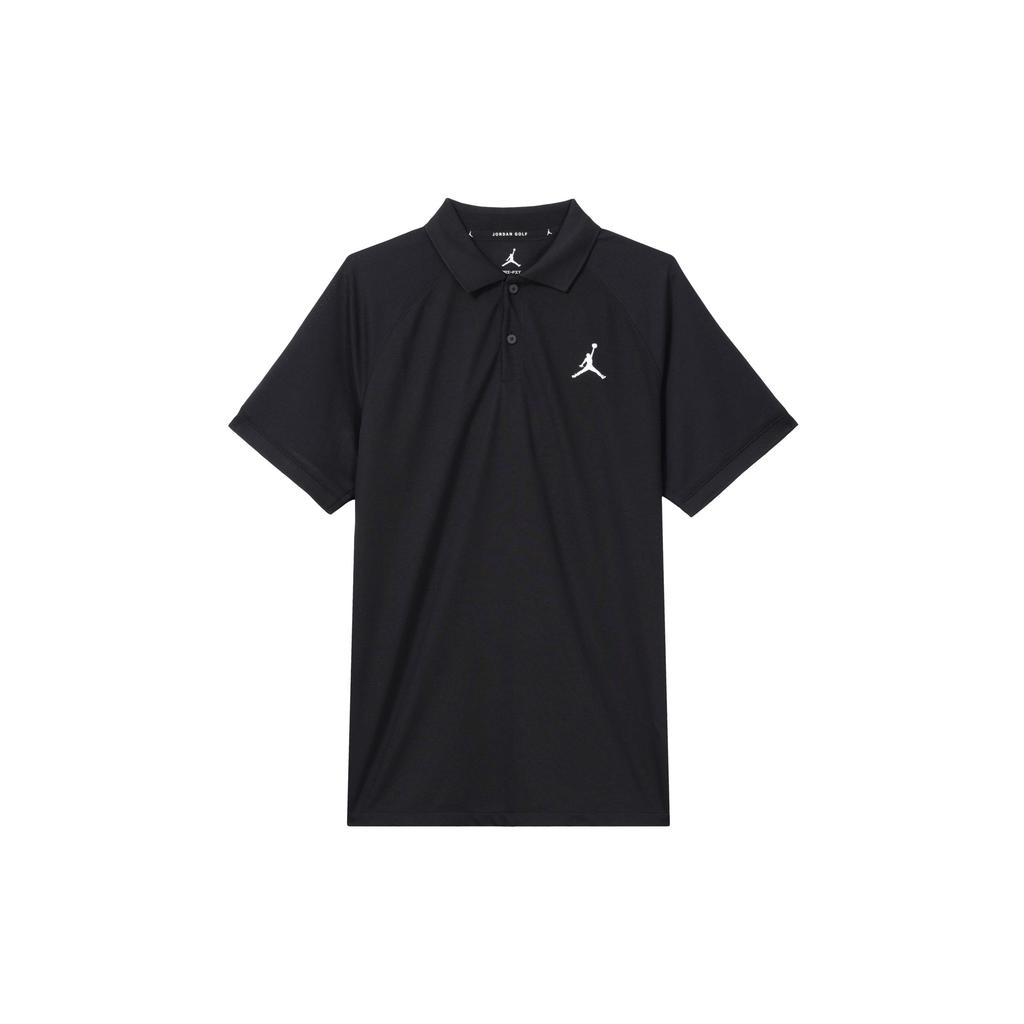 Jordan Pure Color Logo Embroidery Short Sleeve Polo Shirt Men Tops Black DZ0541-010