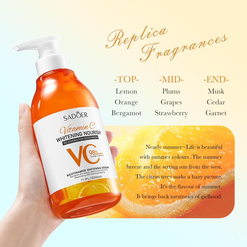 Vitamin C Body Wash 520g SADOER Whitening Moisturizing Cleansing Body Wash
