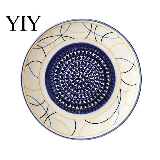 Piatto da portata per aglio Piatto con piastra macina-grattugia in ceramica, Grattugia manuale per zenzero e frutta Ciotola, Vassoio multifunzione per la preparazione, Cucina moderna minimalista