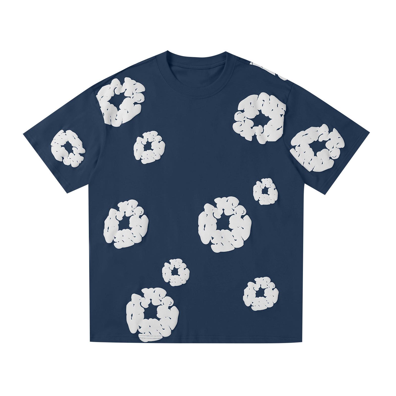 DC-HOME-3 Casual T-shirt voor dames en heren, ronde hals, top met korte mouwen en print M blauw