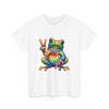 Tie-Dye Frog Peace Sign Hippie T-Shirt Humorous Gifts for Frog Lover