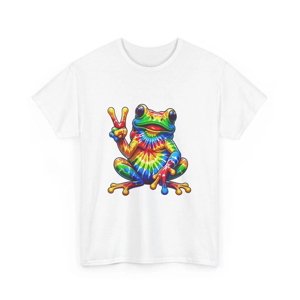 Tie-Dye Frog Peace Sign Hippie T-Shirt Humorous Gifts for Frog Lover