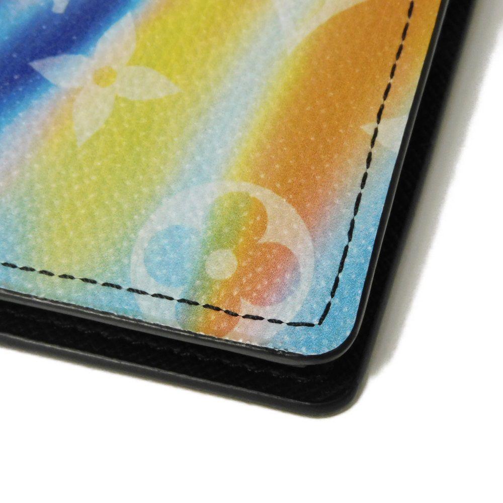 Used 12564 Portefeiulle Braza M80957 7940 LV logo tie-dye gradient RFID IC chip monogram sunset rainbow men's from