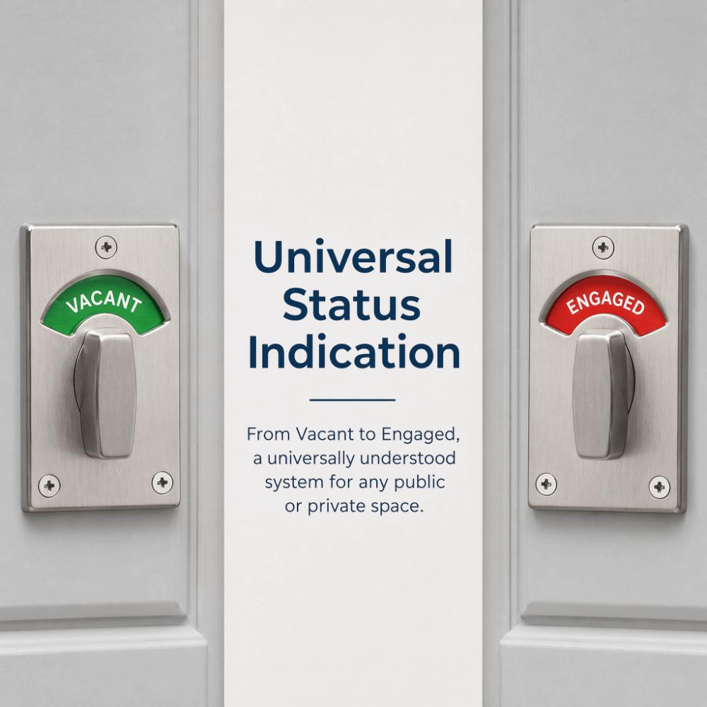 Secure Door Indicator Lock Stainless Steel Door Bolt Latch Privacy Door Lock  Public Restroom