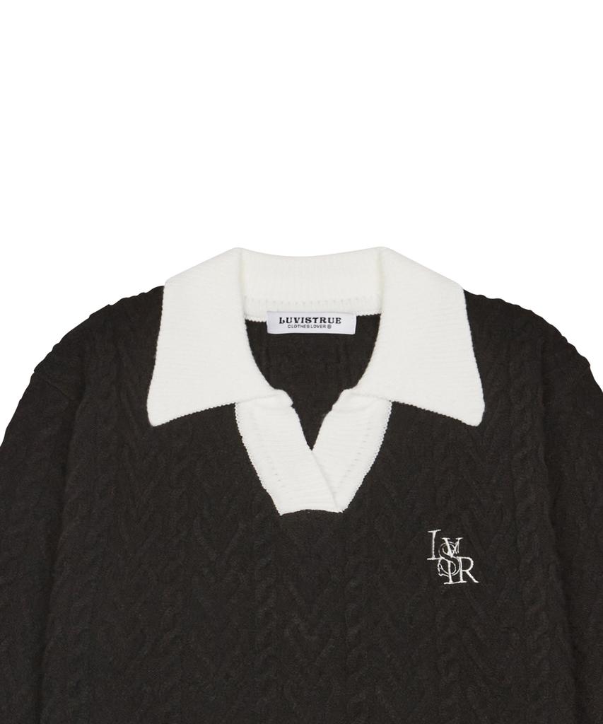LUVISTRUE Ac Logo Collar Knit(Black)