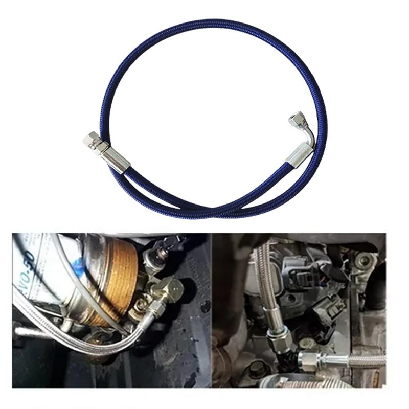 6AN PTFE Nylon Stainless Steel Braided Turbine Oil Feed Pipe Line Pressure Stainless Remote Turbocharger Sensor Teflon Hose