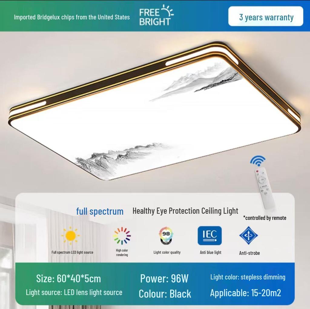 2025 LED Ceiling Light: Bright Core Design for Living, Bedroom, Study, and Dining Rooms, Wrought Iron Fixture