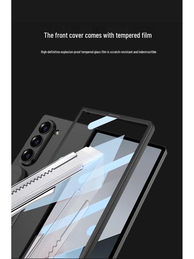 Samsung Z Fold6 Silicone Wrist Strap Case with Integrated Film