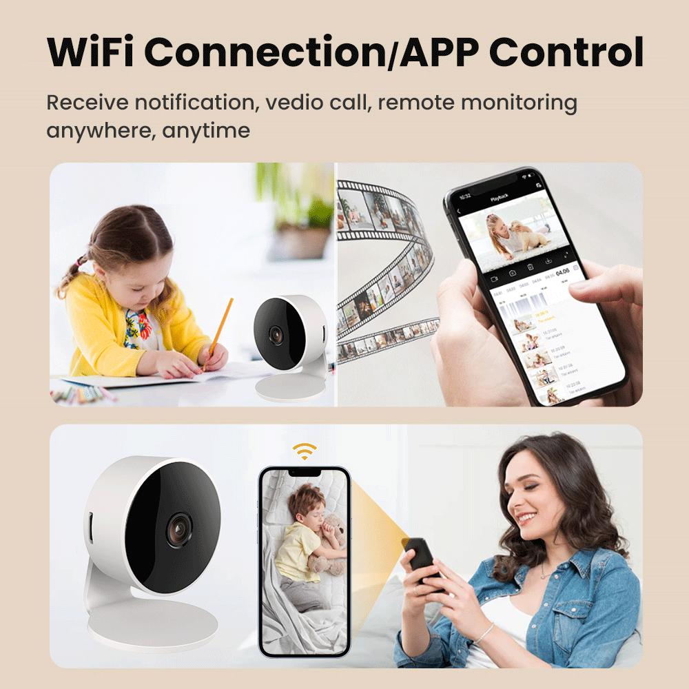 4MP Tuya Smart Mini WiFi Indoor Wireless Security Camera Two Way Talk Home Baby Monitor PIR Auto Tracking Surveillance