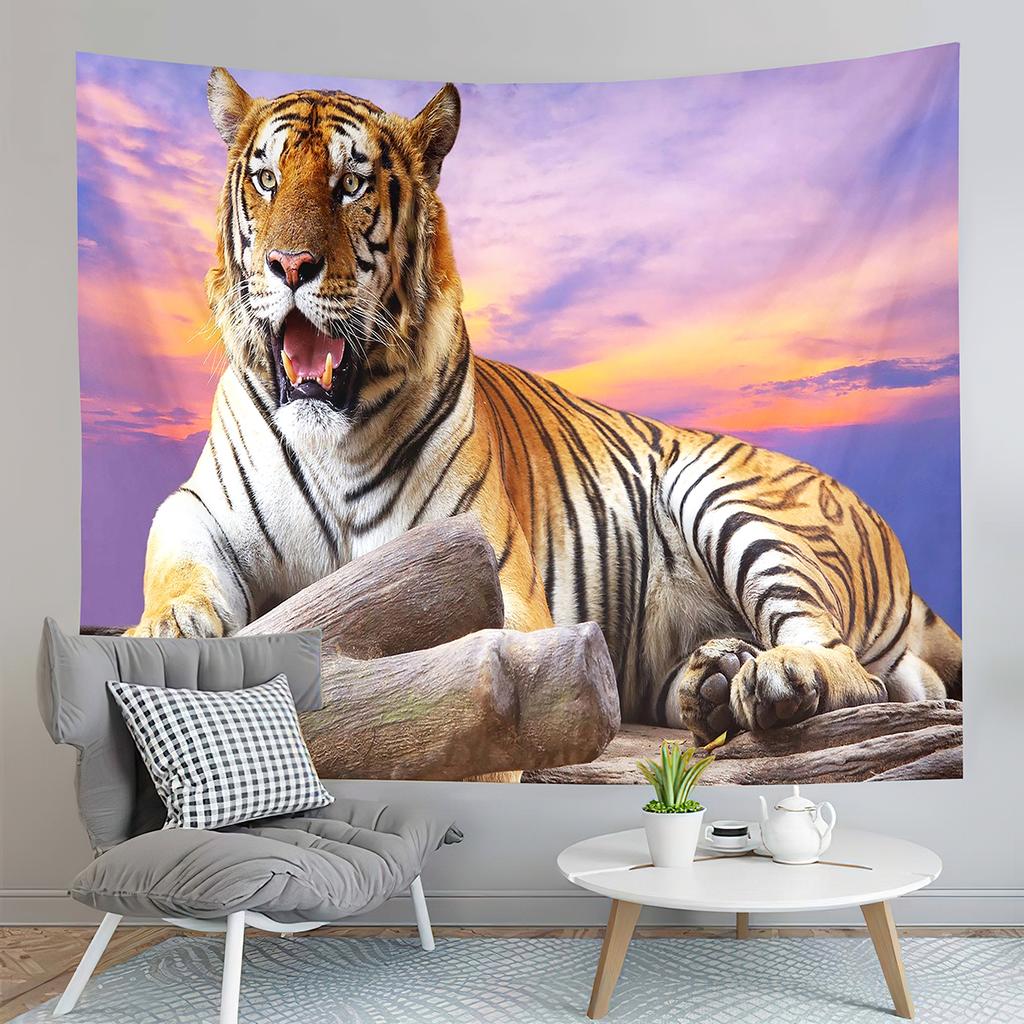 Tiger Tapestry Ferocious Predator Tapestry Wild Animals Tapestry Creativity Art Tapestries Home Living Room Bedroom Dorm Decor