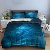 Glowing blue lion portrait. Bedding sets Duvet cover sets Duvet covers Pillowcases(1 * Duvet Cover 2 * Pillowcases without duvet insert)