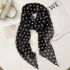 New headband, hair tie, long strip, brown polka dot silk scarf, printed high-end versatile accessories, neck women's scarf