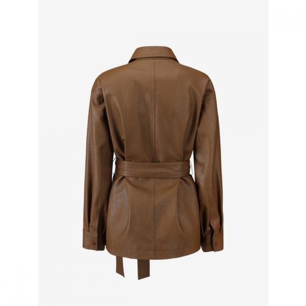 Cc Collect Belted Faux Leather Jacket C263psf154