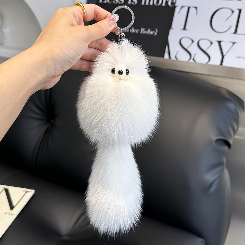 Cute Plush Fox Fur Keychain - Baby Fox Pendant & Cartoon Doll Bag Charm