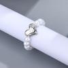 Vintage Baroque Imitation Pearl Love Heart Elastic Rope Beading Rings For Women Fashion  Accessories Rings Charm Jewelry Gifts