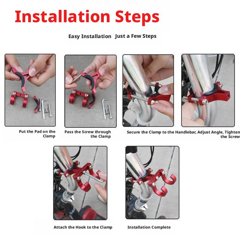 SEAMETAL Electric Scooter Hook Aluminum Alloy Handlebar Crossbar Double Hook Holder Universal Hanger Hook For Motorcycle Bike