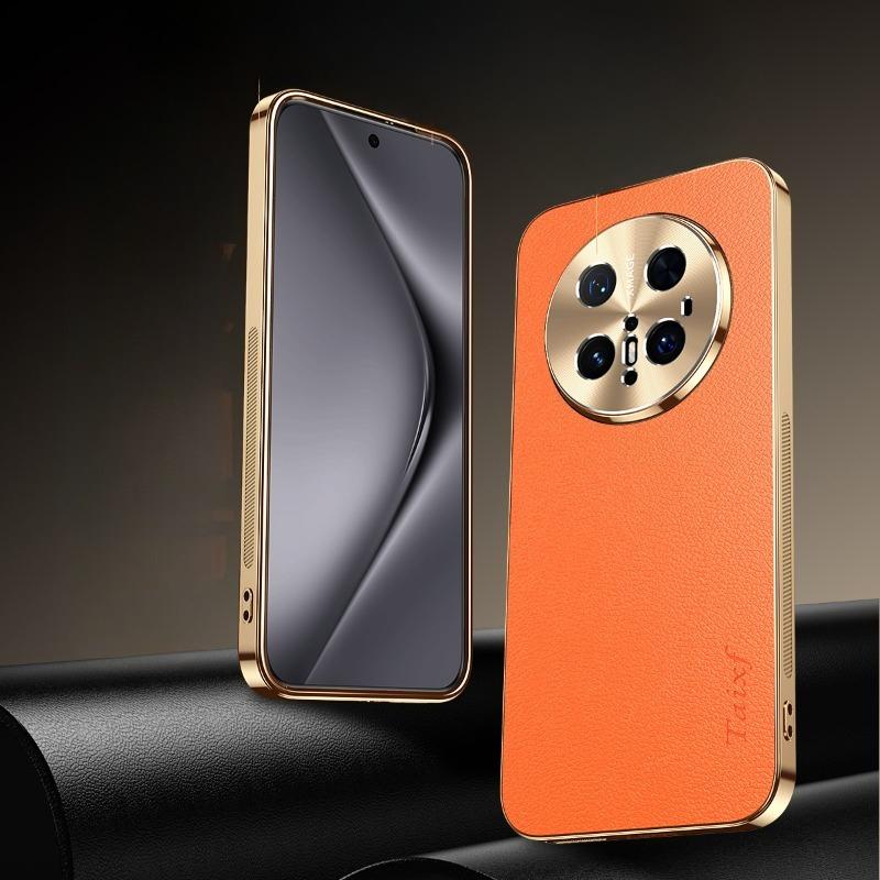 Leather Plating Shockproof Protection Cover For Huawei Mate 70 60 Pro + Plus Texture Lichee Pattern Case For Mate 50 40 30 Pro