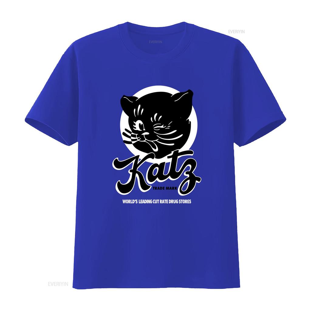 Katz Drug Store T Shirt World's Leading Cut Rate Stores Design for Cat Lovers Vintage Washed Streetwear Stretched Slightly