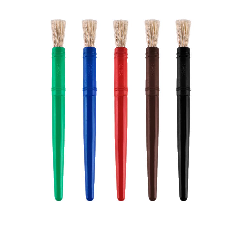 10-Color Pig Bristle Brushes & Wash Set: Children's Doodle Painting Kit