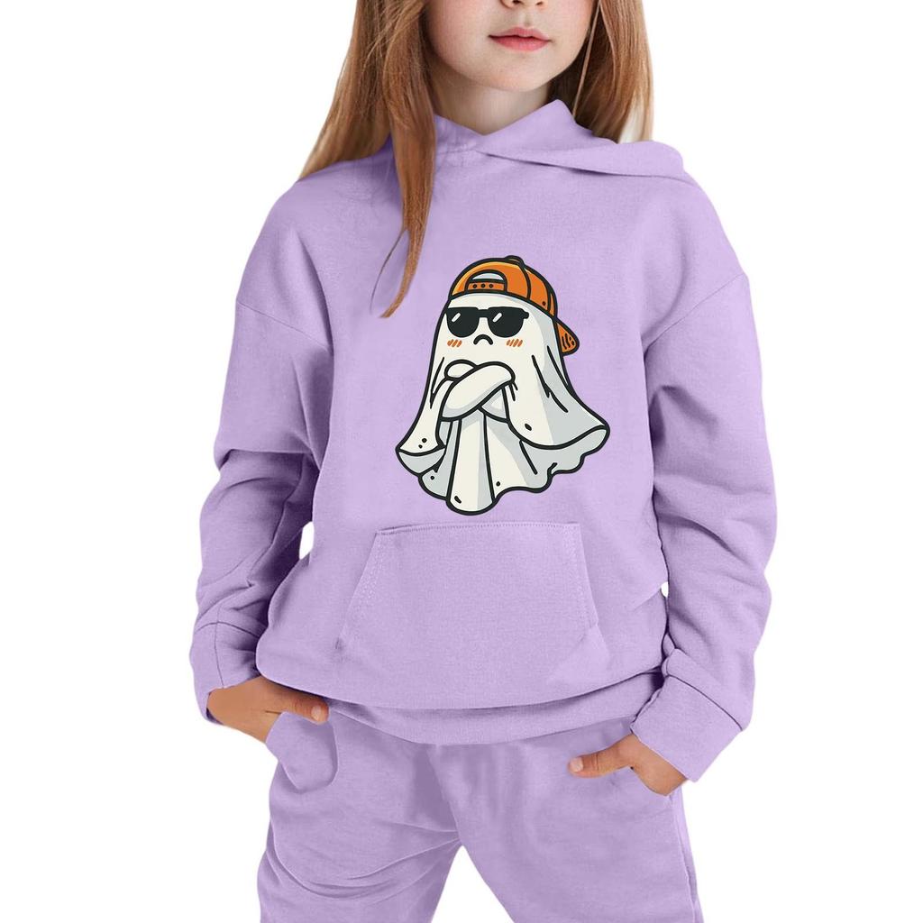 Kids Hoodie with Halloween Print - Long Sleeve Pullover Sweatshirt for Boys and Girls
