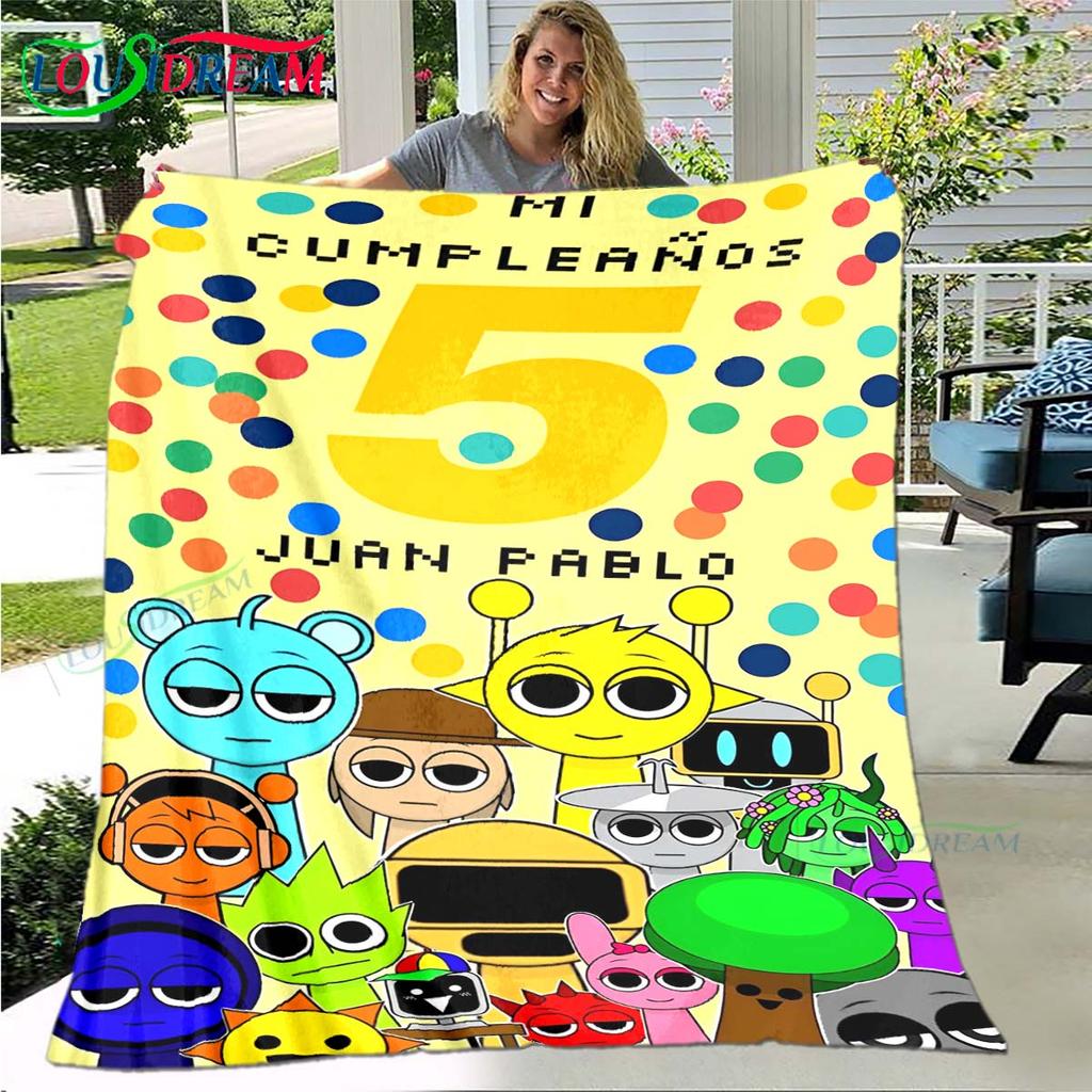 Fashion S-Sprunki Incredibox Game Four Seasons Blanket Sofa Cover Travel Bed Plush Blanket Travel Office Break Blanket Gift