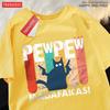 Pew Pew Madafakas Double Gun Cat Male T-Shirt Quality T Shirts Summer Oversized Short Sleeve Clothes Cotton Loose Street Tops