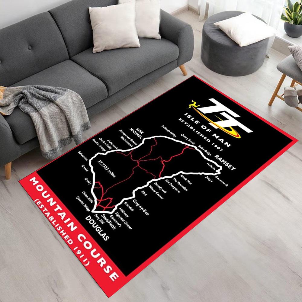 Isle Man Tt Floor Rug Office Rug Design for Outdoor Living Rooms Entryway Foyer Anti-slip Rug Anime Office Decor Perfect Birthday/Christmas Gift Idea