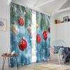 2pcs,2D Plane Printing Light Filtering Curtains Christmas Ornaments Festive Holiday Winter (2) Versatile Durable Polyester