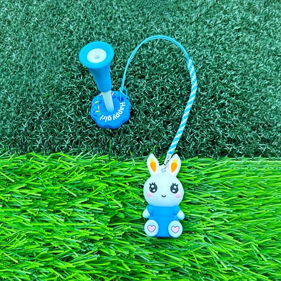Cartoon Rabbit Golf Tee Hanger Plastic Anti Lost Golf Tee Ring with Strap Loss Prevention Tee Holder with Golf Tee for Men Women