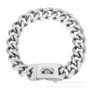 19mm Titanstahl Hundehalsband mit massiver Schnalle und Leine - Edelstahl Haustier-Gassigeh-Set