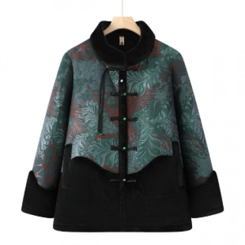 

Женское зимнее шерстяное пальто с мехом, цельнокроеный верх, бархатное хлопковое пальто с подкладкой 6XL [Recommended 160-82.5kg]