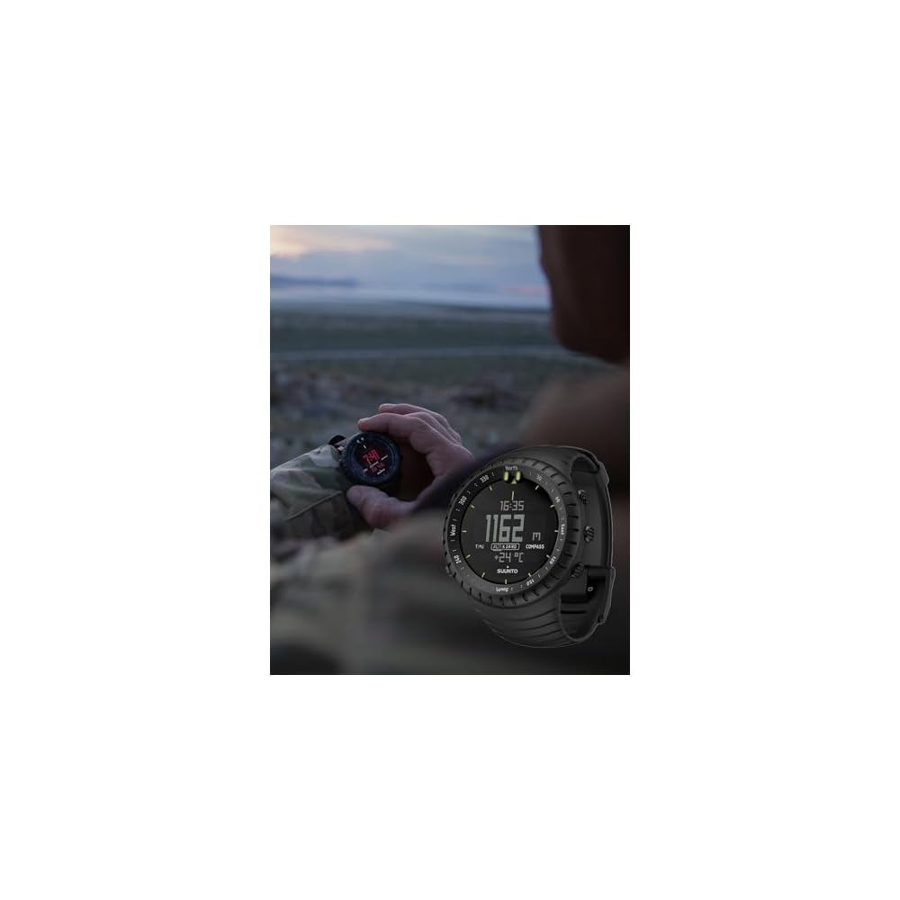 SUUNTO CORE All Black, 3 ATM Water Resistant, with Compass, Altitude, Pressure, and Depth Tracking, [Official Japanese Product with Manufacturer's War